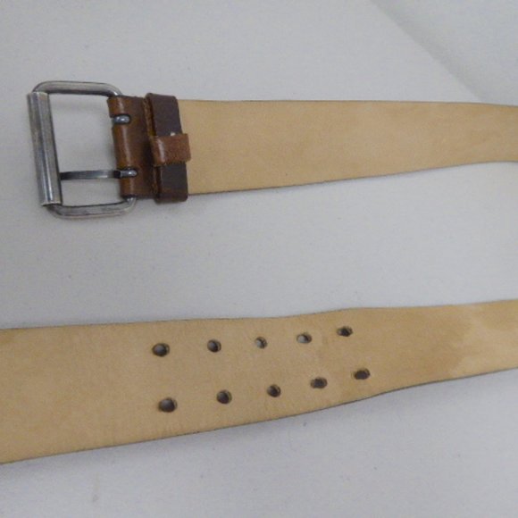 Streets Ahead leather belt brown studded turquoise paisley silver buckle L USA main image 6